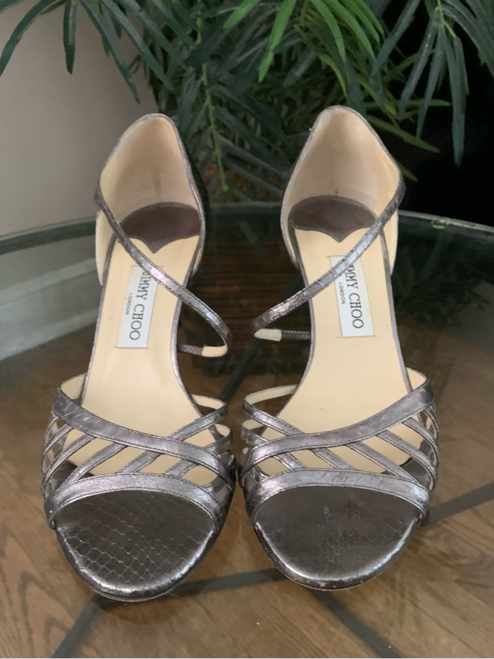 Jimmy Choo Metallic Bronze Strappy Evening Sandals us size 9.5